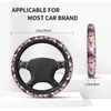 Capas de volante Tampas de 38 cm de rosa elástica de decoração de automóveis floral Elastische Acessórios