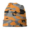 Berets Orange Camo Beanies Knit Hat Camouflage Mask Hunting For Women Her Girls Men Boys Him