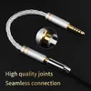 محول سماعة رأس HIFI 2.5 مم 3.5 مم 4.4 مم محول أنثى الذكور 8 ستراند نقي Silver 4N OCC AUX لبرنامج MP3 Sound Card Earphone 240419