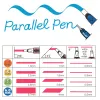 Pennor 1st Japan Pilot Parallell Fountain Pen Ritning Art Writing Supplies FP3SS 1.5/2.4/3.8/6.0mm Office Accessories Stationery Ink