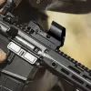 Kırmızı yeşil nokta görüşü taktik refleks kapsamı optik silah tüfek akışı, 45 derecelik montaj 20mm raylı airsoft aksesuarlar