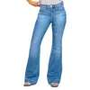 Frauen Jeans Slim Fit Stickerei Flare Flare Hohe Outdoor Hosen für Frauen Trainingskleid arbeiten