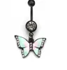 D0765F Butterfly Belly Navel Button Ring Clear Stone With Black Body2149045