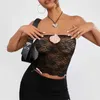 Tanks pour femmes camis xingqing en dentelle tube haut y2k vêtements femmes sexy shr s à travers le bandeau sans bracele