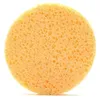 5st Runda mjuka gula kosmetiska puff makeup kuddar skönhet naturlig trä fiber ansikte tvätt rengöring svamp kosmetiska puffdyna