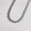 Round Cut Moissanite Tennis Necklace Fully Iced Out Micro Diamonds Bust Down Trendy Hip Hop Jewelry for Mens