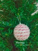 8cm high chip red rope thread flocking Christmas ball Christmas tree decorative ball pendant wedding hand-decorated high-end ball