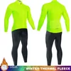 Fluorescent Yellow Jersey Cycling Mens Blouse Clothing Jacket Thermal Uniform Set For Bicycle Mtb Pants Ciclismo Hombre Bib Man 240410