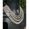 Collier de chaîne de liaison Moisanite Prong Miami