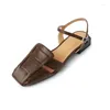 Casual Shoes 2024 Original Summer Women Leather Cowhide Sandals Flat Roman Toe Comfortable High Quality Free Postage