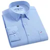 Camisa a cuadros para hombre Oxford para manga larga de alta calidad 100% puro algodón suave comodidad suave fit camisetas 240403