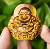 100 Natural Yellow Tiger Eye Pendant Laughing Maitreya Buddha Pendant Head15979235498550