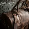 Sacs Nasva Leather Men's Sacs Vintage Travel Duffle Duffle Weekend Sac à main sacs Messager Sac à bagages avec compartiment à chaussures