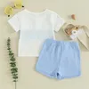 Clothing Sets 0-3Y Toddler Baby Boy Summer Clothes Cotton Soft Short Sleeve Contrast Color Tops And Solid Shorts 2Pcs Outfit