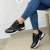 Casual Shoes Low-top Solid Lace-up PU Fiber Splicing Sewing Increased Anti-slip Women's Sneakers 2024 For Women Zapato