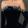 Partykleider Kadisua sexy schwarze trägerlose Abendkleiderseite Split Applikationen Sweep Zug Eleganter besonderer Anlass Luxus Vestido 2024