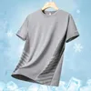 T-shirts voor heren Mens Ice Silk Short Sloed T-shirt Zomer Koel en verfrissend snel drogen losse fitting lopende sportkleding Y240420