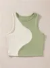 Kobiety dla kobiet Camis damskie urocze preppy w stylu patchwork Top Top Summer Crewneck Slveless Bodycon Tops Y2K Ubrania Strtwear Baby T Vest Y240420