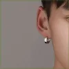 S925 Silver Earrings Earstuds Mens trendy single simple en gepersonaliseerde oor sieraden hiphop xiao