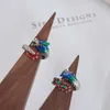 2024 Année du dragon chinois de style chinois Émail Dragon Dragon et Phoenix Ring S925 Silver Open Ring