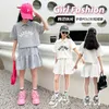 Clothing Sets 2024 Spring Summer Girls Tennis Polo Tracksuit Short T-shirt Loose Sport Pleated Skirt Teenager Children Set 5 6 8 10 12 Year