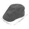 Bérets Mens Sboy Cabbie Driving Hat Retro Peak Spring Automne Caps (Gray)