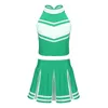 Set di abbigliamento per bambini ragazze cheerleader costume uniforme serbatoi top con gonna pieghettata che gira scolastiche scolastiche costumi di cosplay