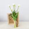 Decoratieve bloemen Siliconen Tulp Simulatiekamer Decor Artificial for Wedding Decoration Soft Adhesive Pu Fake Bouquet