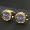 Herren Luxus Uhren Manschettenknöpfe Klassische französische Business Mode rotierende Uhr Gold Farbe Manschette Link Jubiläum Geschenke 240419