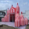 8mW 26ft Inflatable Circus Arch with Removal Curtain Inflatable Red and White Archway Gantry Entrance for Event Stage