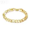 Chain 8mm Side Chain 18K Gold Plating Bracelet For Men Women Fashion Charm Jewelry Y240420