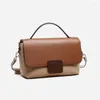 Tas 2024 Ontwerp Luxe contrast Kleur Vrouwen handtassen Echte lederen draagtas dames schouder messenger crossbody