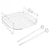 Baking Tray Skewers Air Fryer Stainless Steel Holder BBQ Rack Double Layer Grill Baking Tray Replacement Barbecue Kitchen Tools 240410