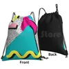 Rugzak jaren 80 Samenvatting Patroon Drawstring Tas Rijden klimmenym 80s 90s 1990s jaren negentig retro gered door