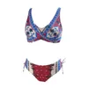 Costumi da bagno femminile Donne Bikini ad alta vita Bikini sexy push up a due pezzi da bagno vintage set di stampa late