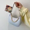 Torby na ramię GZM Bag damski francuski luksus retro perłowe pachy solidny kolor podwójne paski o wysokiej pojemności Wykwintna torebka imprezowa