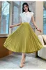 Scheroni fantasili Solid Elegante Office Skirt Long Skirt Lady Fashion A-Line Casual Basic Base-Match Streetwear Bottoms Faldas