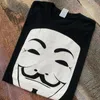 Kadın Tişörtleri Amerikan Retro High Street Kısa Kollu V Vendetta Baskı T-Shirt Yuvarlak Boyun Yaz Büyük Boy Yarı Gevşek