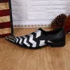 Платье обувь zapatos hombre чернокожие лоферы с шипами Полоса