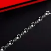 Chain Gothic Style Skull Bracelet Suitable for Mens Personality Domineering Rock and Roll Party Halloween Punk Jewelry Gift Y240420