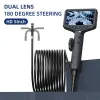 Kameror Styrning av industriell endoskopkamera 5 "IPS -skärm HD1080P Single Dual Lens Pipe Car Inspection Borescope IP68 Vattentäta lysdioder