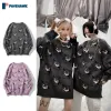 Sweaters Street Harajuku Stricker Pullover Mann Frau Herbst Winter Winter Dämon Cartoon Jacquard Übergroße Pullover Hop Hip Unisex Grey Pullover