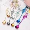 304 Stainless Steel Musical Notes Coffee Scoops Stirring Cup Fruit fork Music Stick Ice Cream Gift