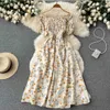 Urban Sexy Dresses YuooMuoo Chic Fashion Floral Print Cut Out Maxi Dress Summer Women Fashion Off Shoulders Short Sleeve Party Club Robe Femme Y240420