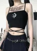 Tanks pour femmes Camis gothiques Femmes imprimés Pendant Slim Crop Top sexy Bottom 2023 Girls Party Robe Y240420