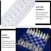Ausrüstungen 3 PCs Kristall Epoxidharzform Internationales Schachbrett Schachstücke Silikonform Set DIY Handgemachte Handwerkswerkzeug