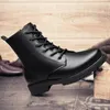 Boots Men Senior Senior Semed Reconfort Geat Cuir Cover Bootsnon-Slip Chaussures Forws Male Maly Motorcycle Footwear Snow Boot