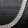 Пропуск тестера Ice Out Острый угол набор VVS Силиконовое ожерелье шириной 10 мм в ширину кубинская цепь