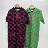 Robes décontractées Robe à plaid de créatrice pour femmes pour femmes vintage coure de tricot couche jacquard lettres classiques plaid rétro en tricot de polo