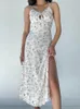 Повседневные платья Jo's Magia Box Floral Rooveless Sexy Women Midi платье 2024 Летняя повязка элегантная женщина праздничная вечеринка